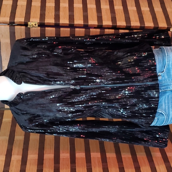 Cachet Jackets & Coats Nwt Cachet Sequin Velvet Jacket Poshmark